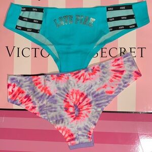 2 Victoria’s Secret pink Cotton Strappy Cheekster panties bundle PINK Panties